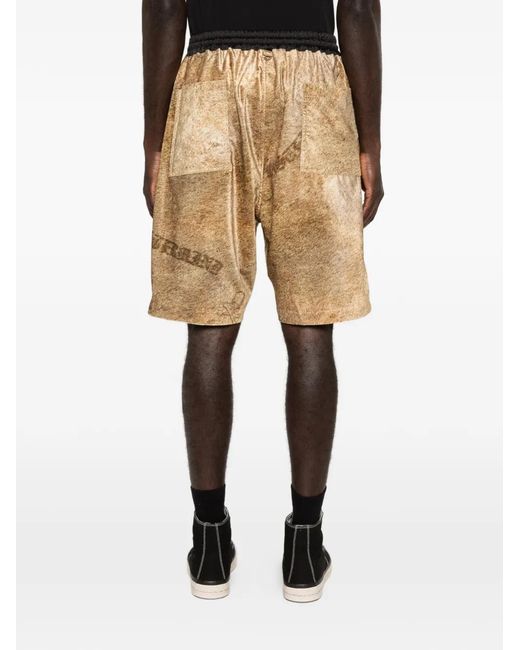 Mastermind Japan Natural Lion-Print Drawstring Shorts for men