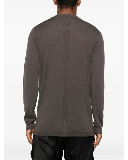 Rick Owens Gray Crew-Neck Cashmere Sweater for men