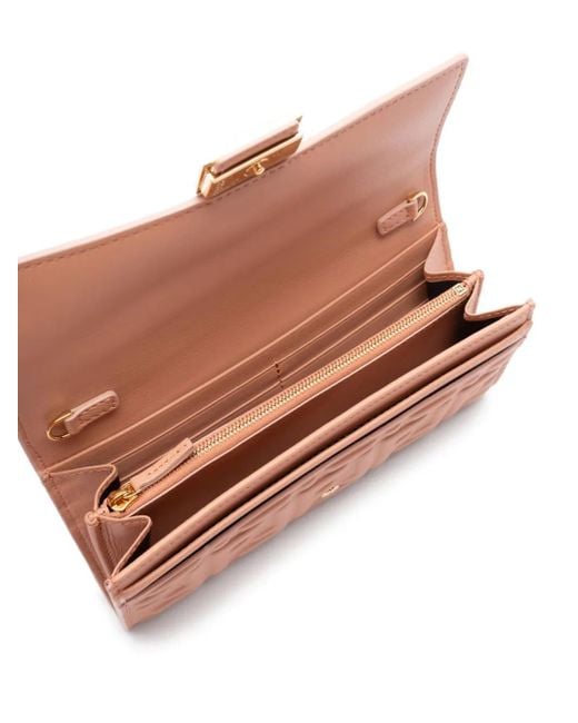 Portafoglio Continental Con Catena di Fendi in Pink