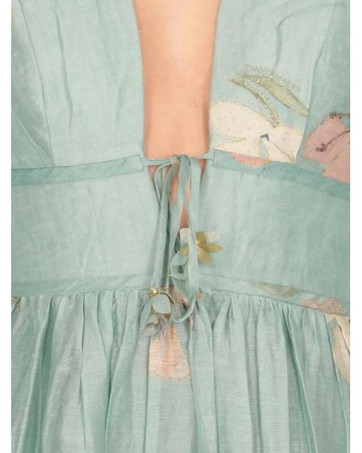 Zimmermann Blue Floral-Print Dress