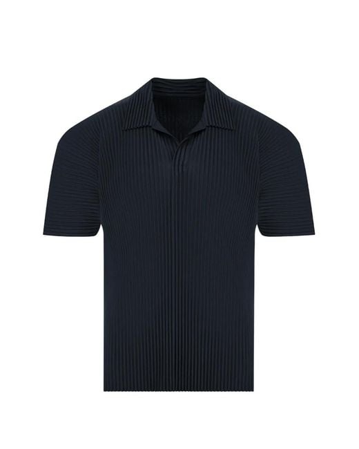 Homme Plissé Issey Miyake Blue Basics Polo Shirt for men