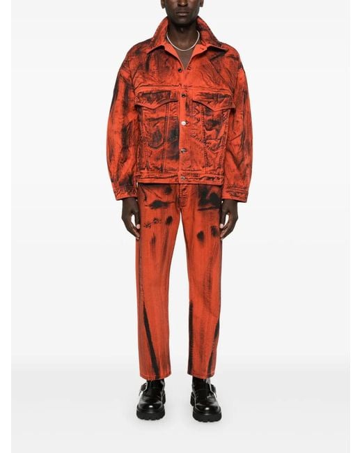 Etudes Studio Orange Veste Shadow Denim Paint