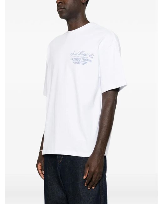 Amiri White Logo-Print Crew-Neck T-Shirt for men