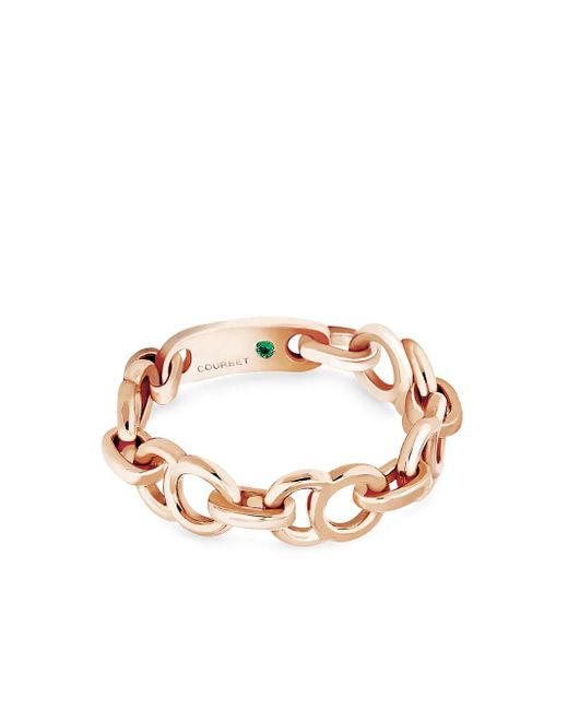 COURBET White 18Kt Recycled Rose Celeste Chain Ring
