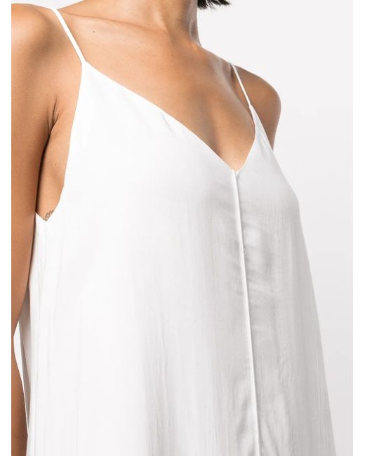 Voz White Double-Layer Cami Dress