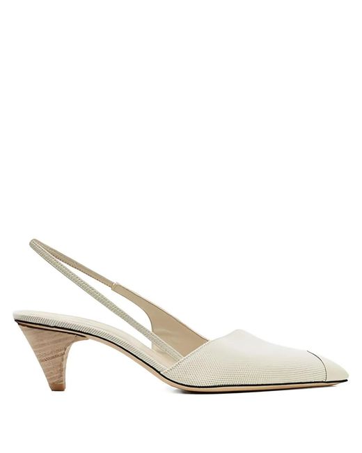 IRO White Slingback Cone-Heel Pumps