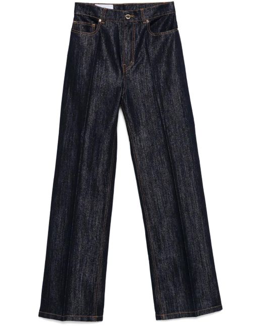 Casablanca Blue Lurex-Detail Straight-Leg Jeans