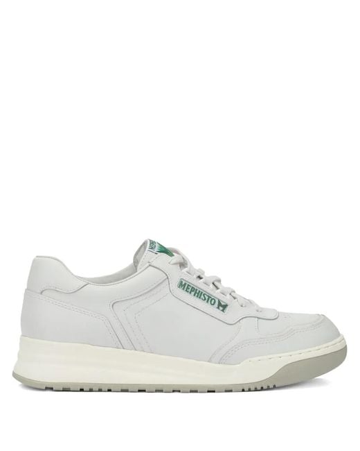 Mephisto White Norwin Logo- Detail Sneakers for men