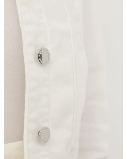 Morgan White Button-Up Denim Jacket