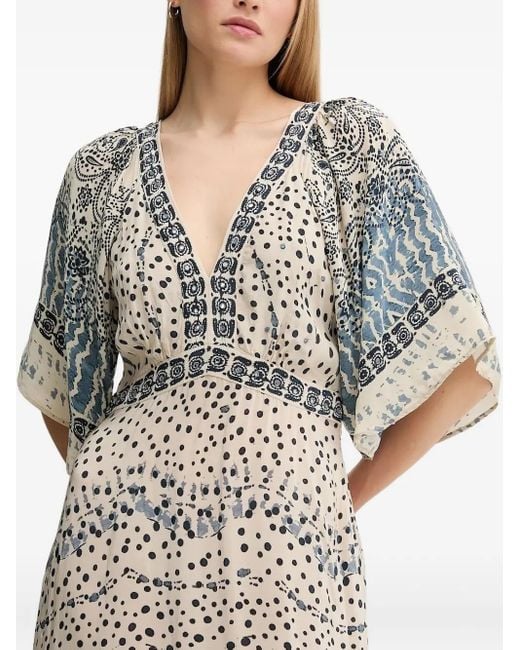 INTROPIA Gray Amelia Embroidered Maxi Dress