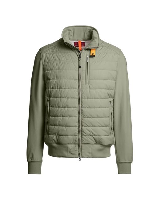 Parajumpers Green Quilted-Panel Jacket for men