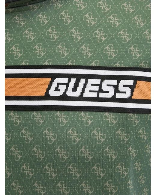 Guess Green Logo Stripe Hoodie for men