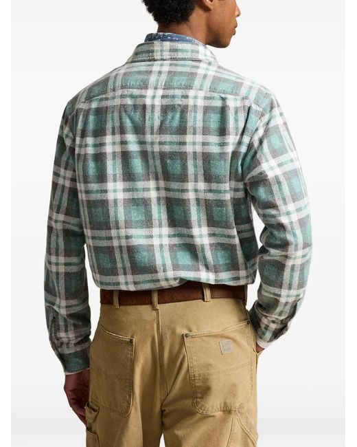 Polo Ralph Lauren Blue Classic-Fit Plaid Flannel Workshirt for men