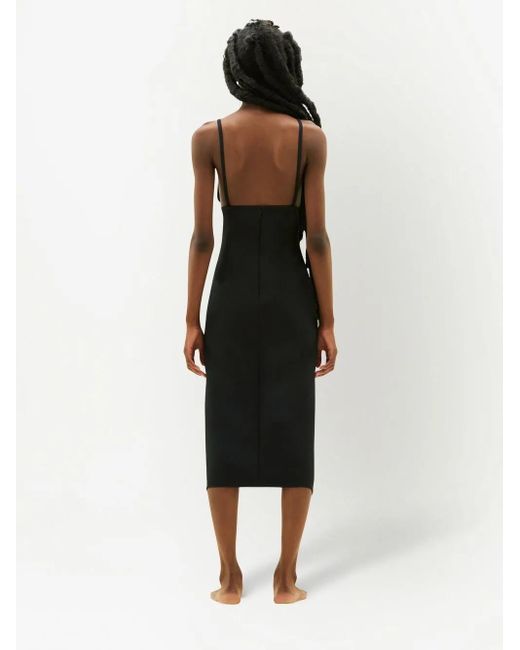 Courreges Black Square-Neck Midi Dress