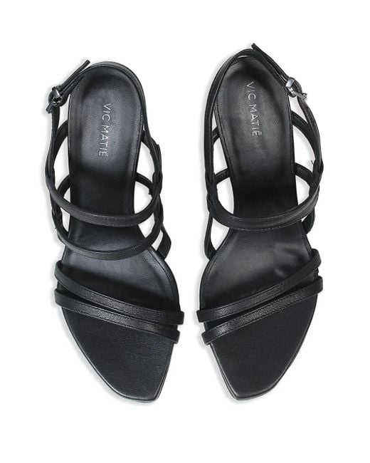 Vic Matié Black Leather Sandals