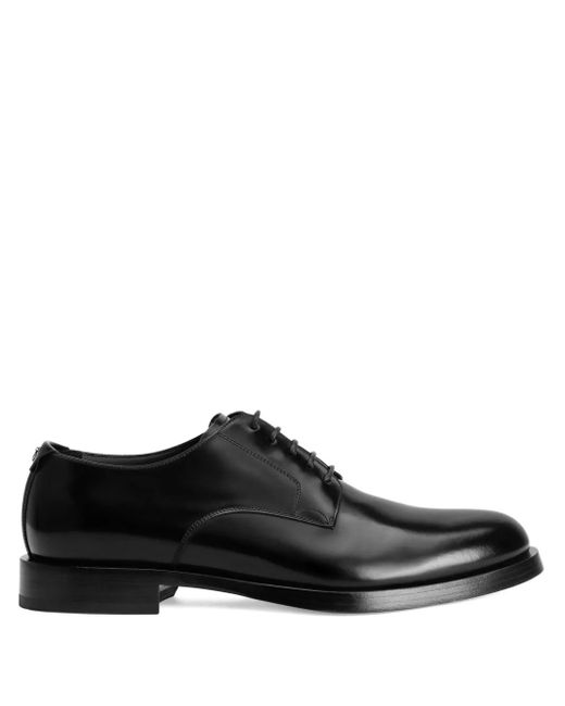Dolce & Gabbana Black Leather Derby Lace-Ups for men