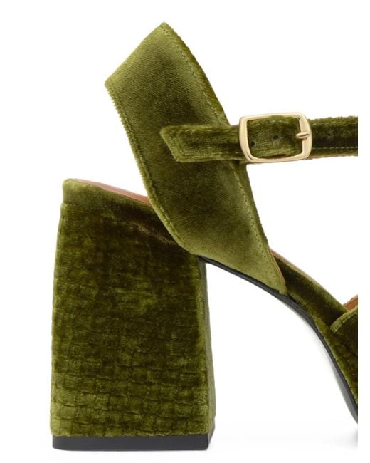 Castaner Green Vero Velvet Sandals