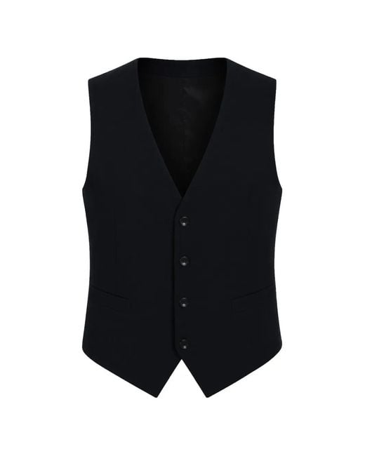 Dolce & Gabbana Blue Pointed-Hem Waistcoat for men