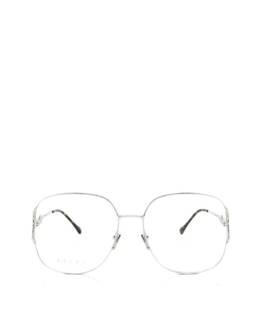 Gucci Metallic Oversized-Frame Glasses