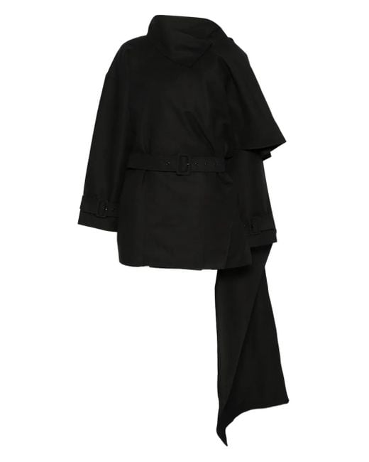 Entire studios Black Belted Cape Coat