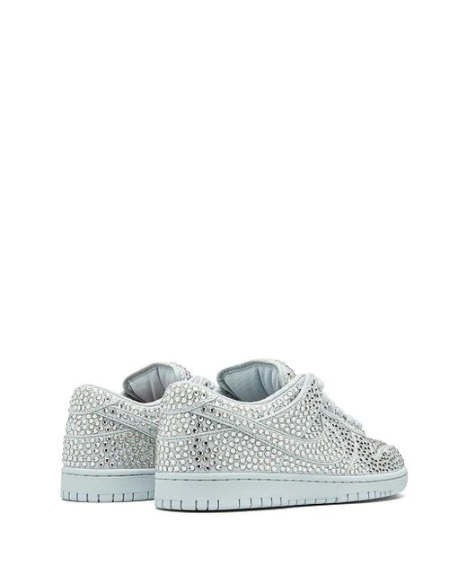 Nike White X Cactus Plant Flea Market Dunk Low "Swarovski Crystals" Sneakers