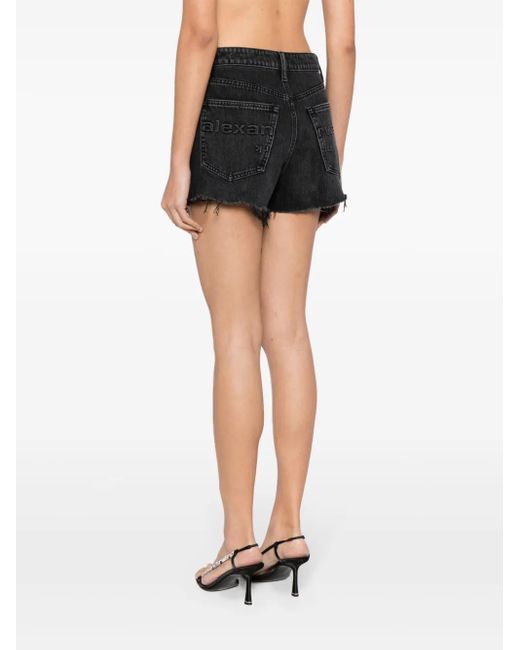 Alexander Wang Black Bite Denim Shorts