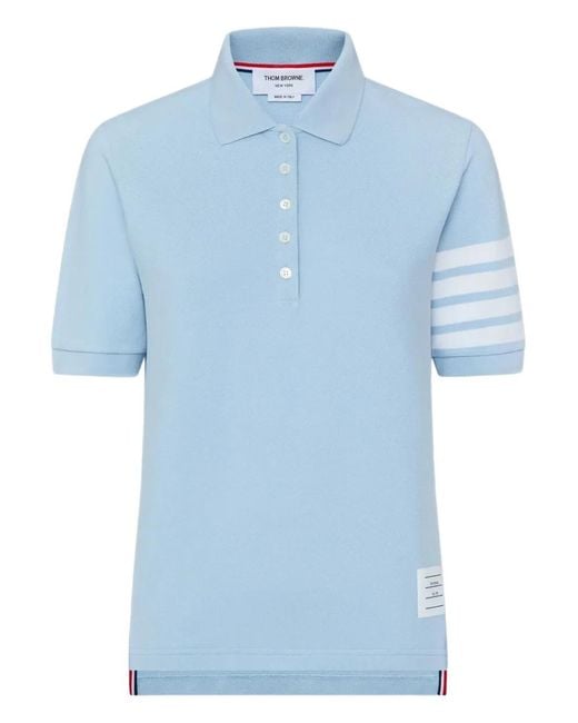 Thom Browne Blue 4-Bar Sleeve Polo Top
