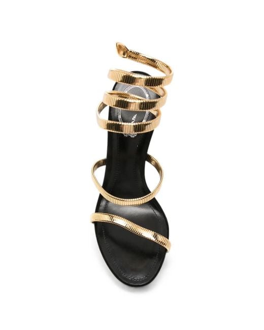 Rene Caovilla White Juniper Wrap-Around Heeled Sandals
