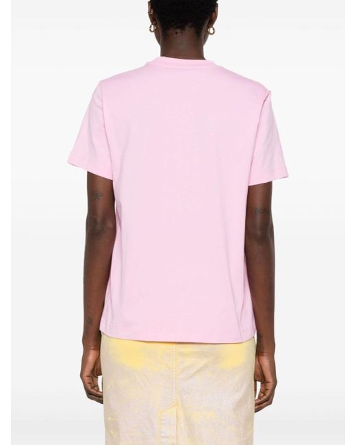 MSGM Pink Logo-print Cotton T-shirt