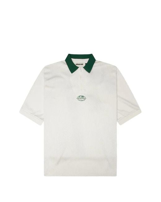 METALWOOD STUDIO White Quarter-Zip Jersey Polo Shirt for men