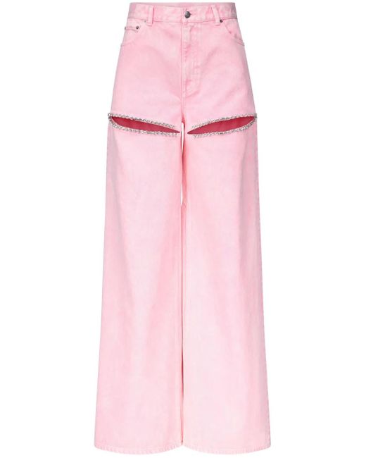 Area Pink Taillenjeans Mit Kristallen