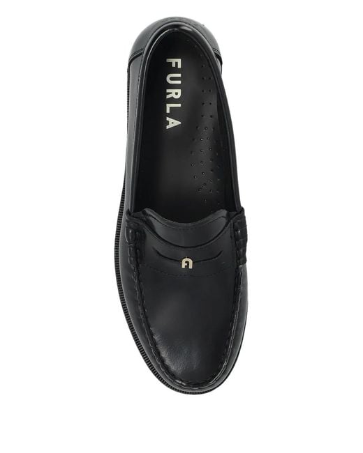 Furla Black Loafers