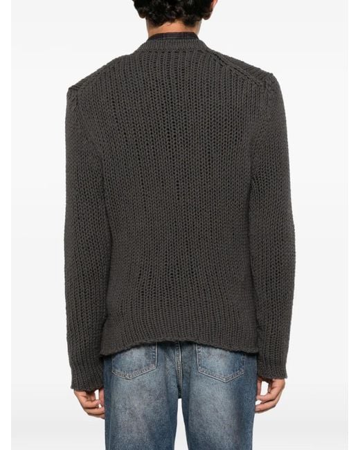 Our Legacy Gray Popover Chunky-Knit Sweater for men