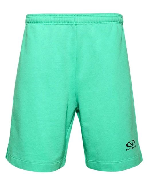 Vetements Green Oval Logo Track Shorts for men