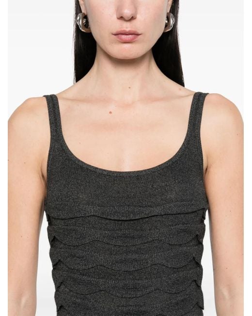 Nanushka Black Textured Knitted Bodysuit