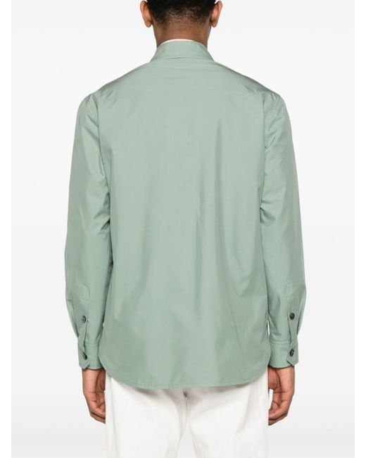 Brioni Green Safari-pocket Silk Shirt Jacket for men
