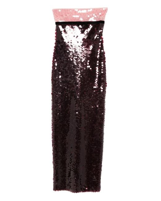 retroféte Lirael Maxi-Jurk Met Pailletten in het Purple