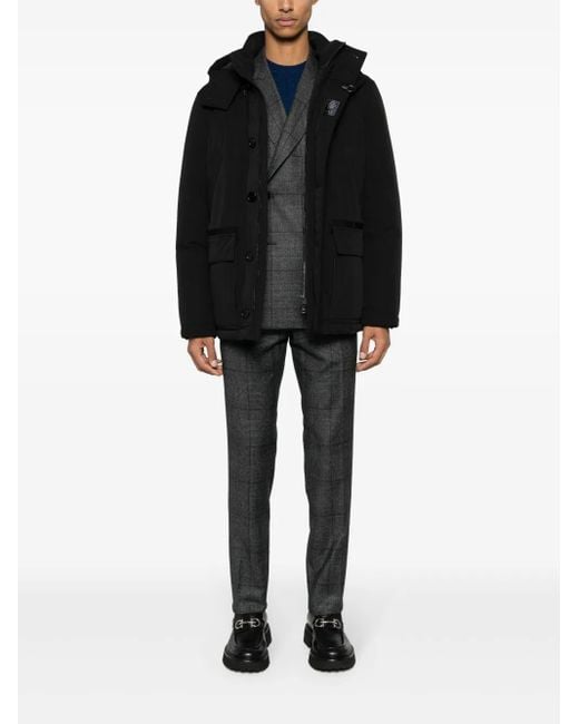 Fay Black Slouch-Hood Padded Jacket for men