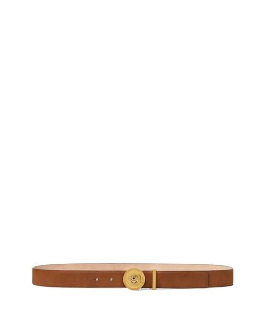 Versace Brown Medusa Biggie Nabuck Belt 1.2" for men