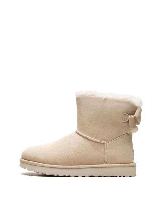 Ugg Natural Mini Bailey Suede Bow "Cream" Boots