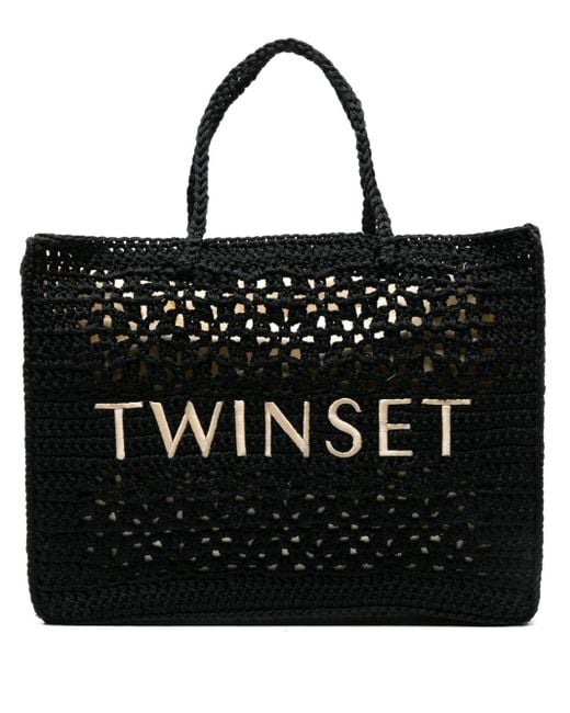 Twin Set Black Handtasche mit Logo