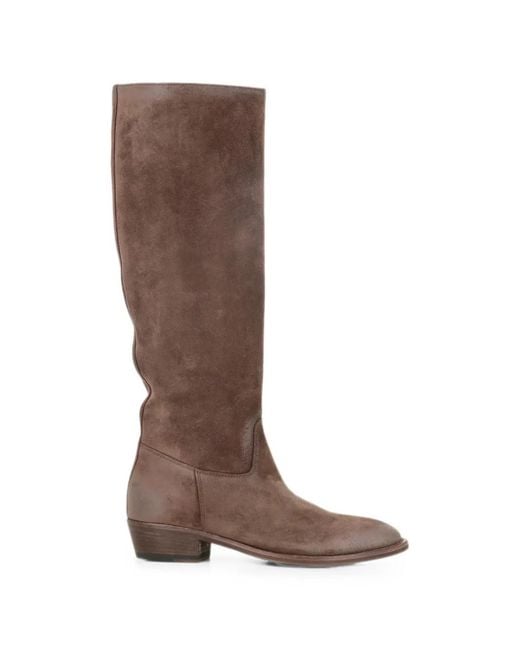 Officine Creative Brown Sonegal Knee-High Suede Boots