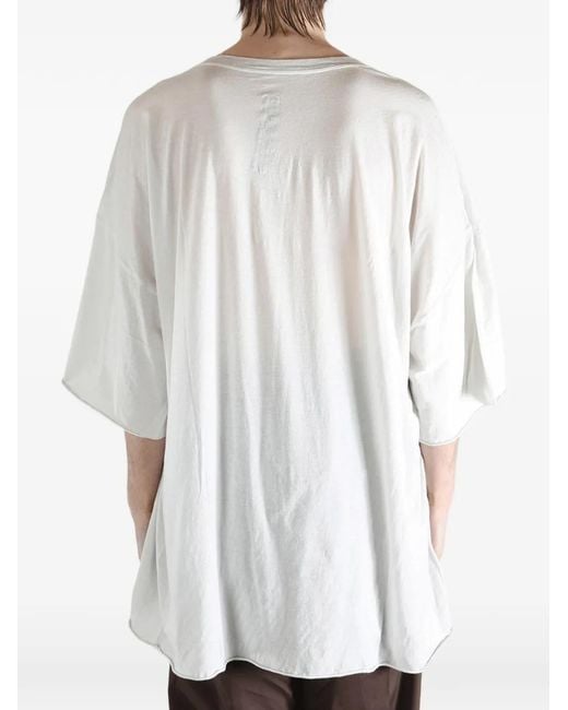 Rick Owens White Tommy V-Neck Short-Sleeve T-Shirt for men
