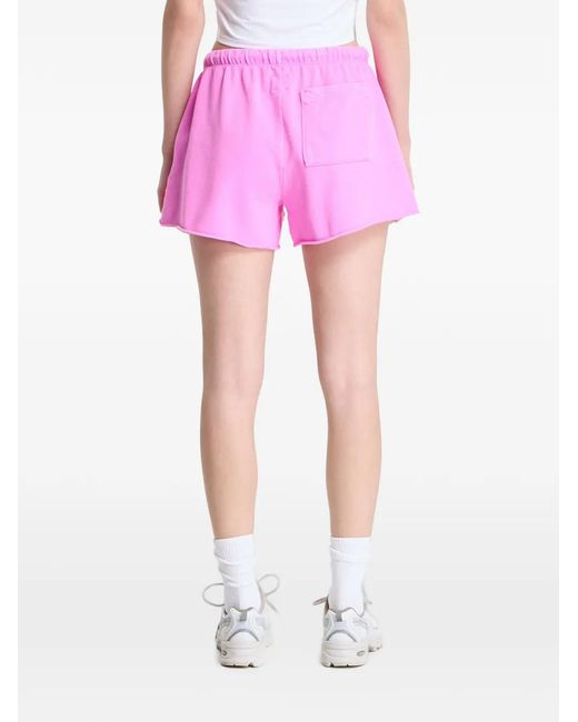 Gap Pink Drawstring Raw-Edge Mini Shorts