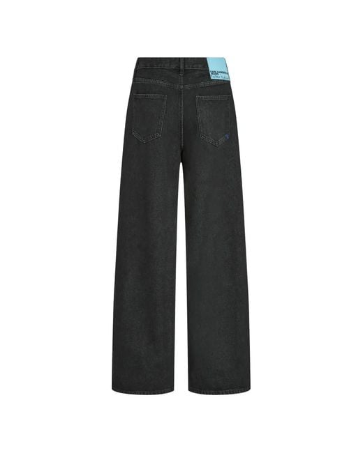 Karl Lagerfeld Black X Pietro Terzini Low-Rise Wide-Leg Jeans