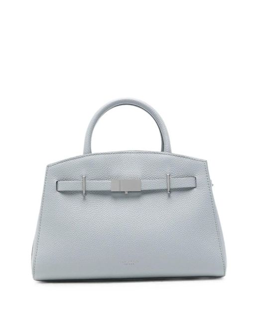 DeMellier London Gray Small Hudson Leather Tote Bag