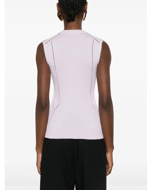 Jil Sander Purple Crew-Neck Knitted Top