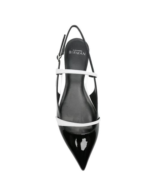 Alexandre Birman White Pointed-Toe Slingback Pumps