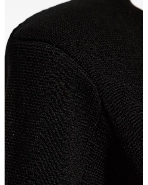 By Malene Birger Black Amber Padded-Shoulder Top