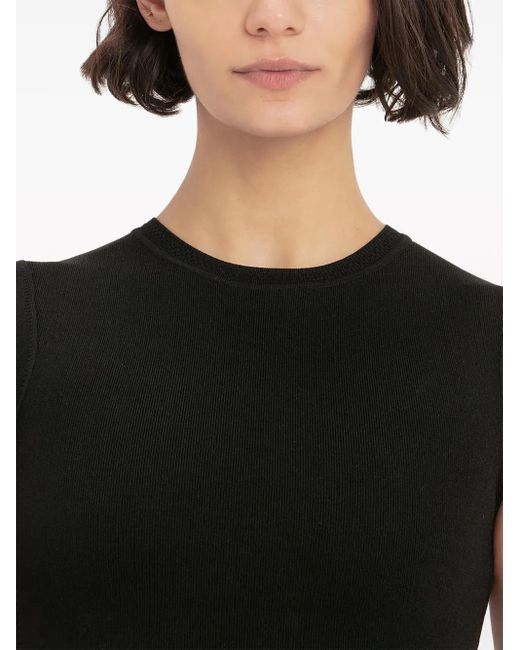 Robe Courte En Maille À Mancherons Victoria Beckham en coloris Black